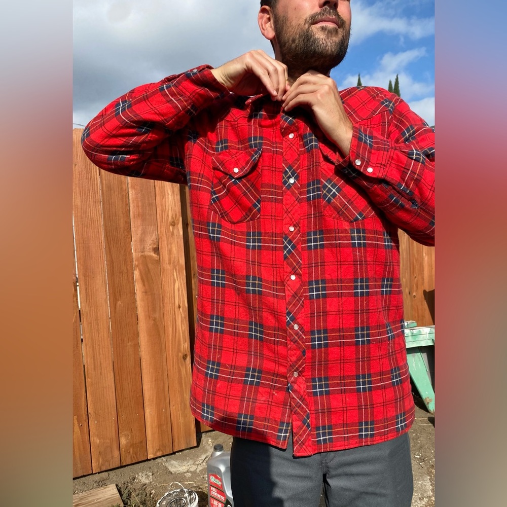 Wrangler Button Down, Plaid, Lined Jacket - image 5